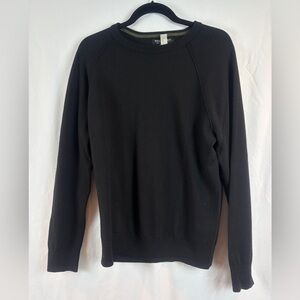 Banana Republic Classic Black Crewneck Sweater Italian Merino Wool Yarn